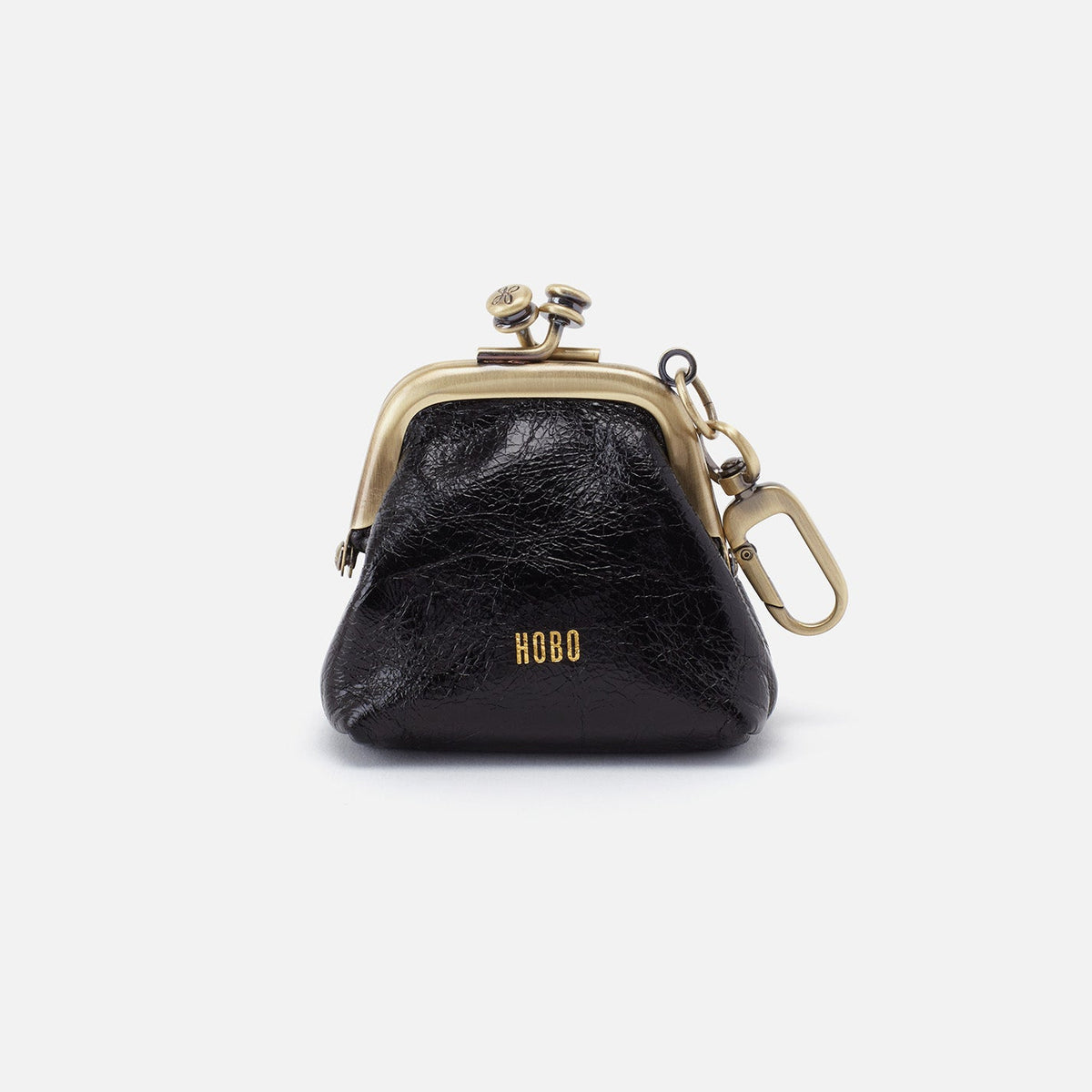 HOBO New - Run Frame Pouch In Polished Leather - Black