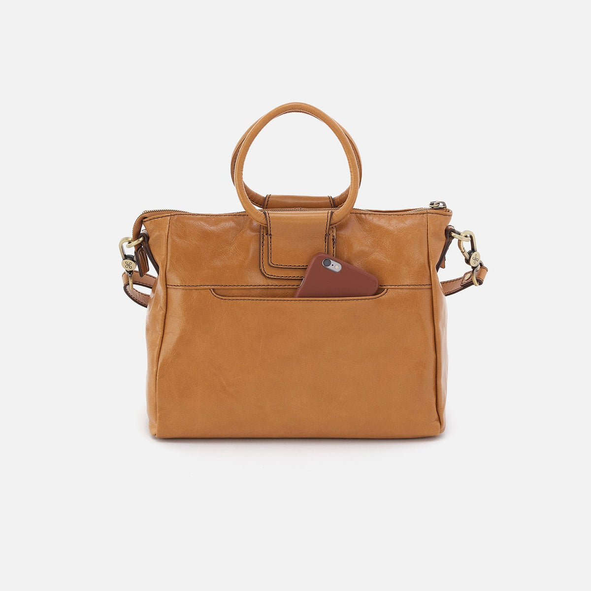 HOBO Essential - Sheila Medium Satchel In Polished Leather - Natural