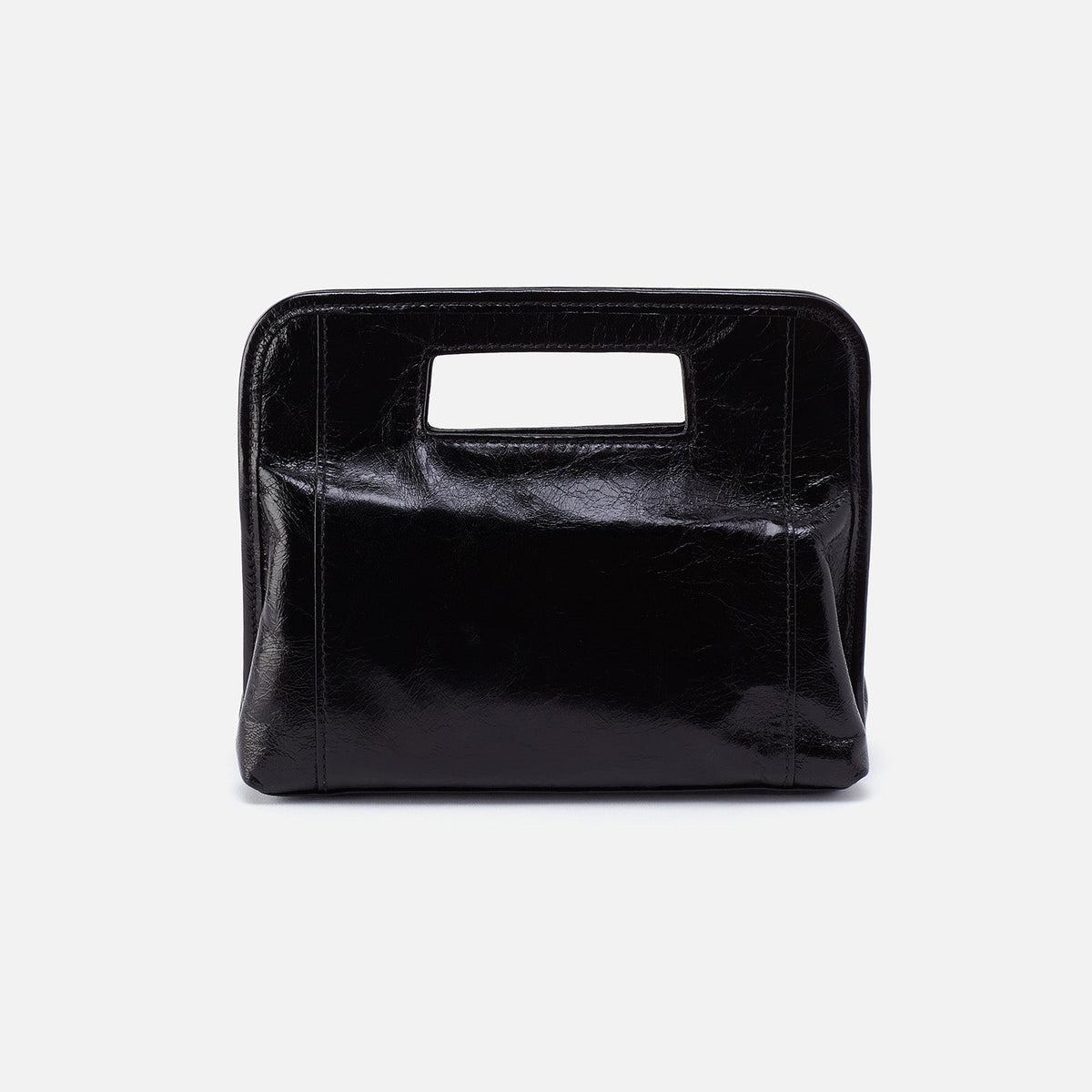 HOBO Essential - Ace Clutch In Polished Leather - Black