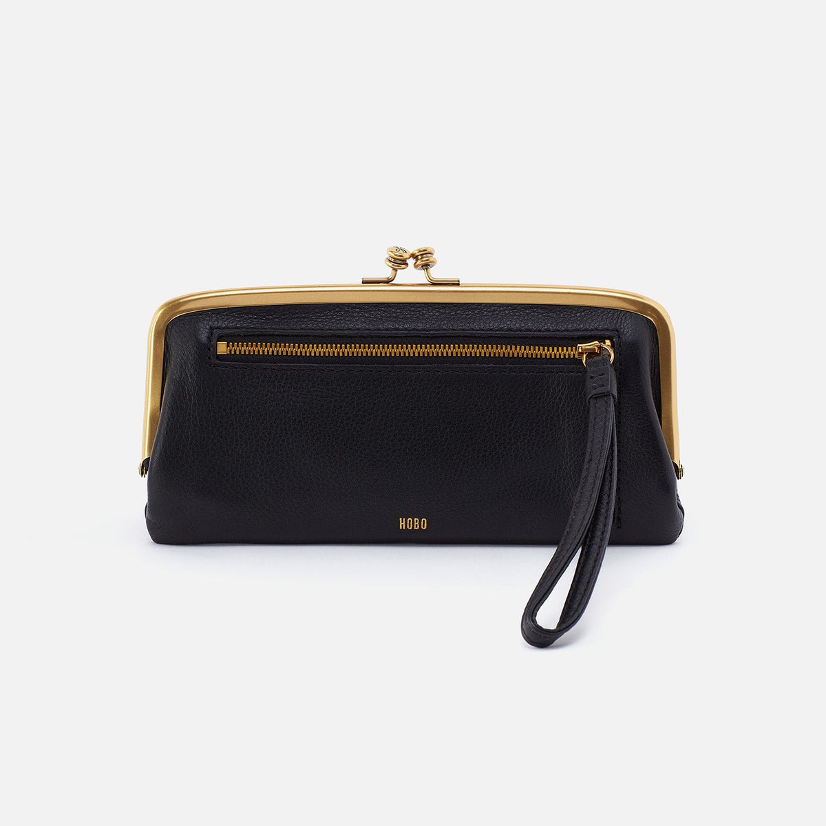 HOBO Popular - Cora Large Frame Wallet In Pebbled Leather - Black