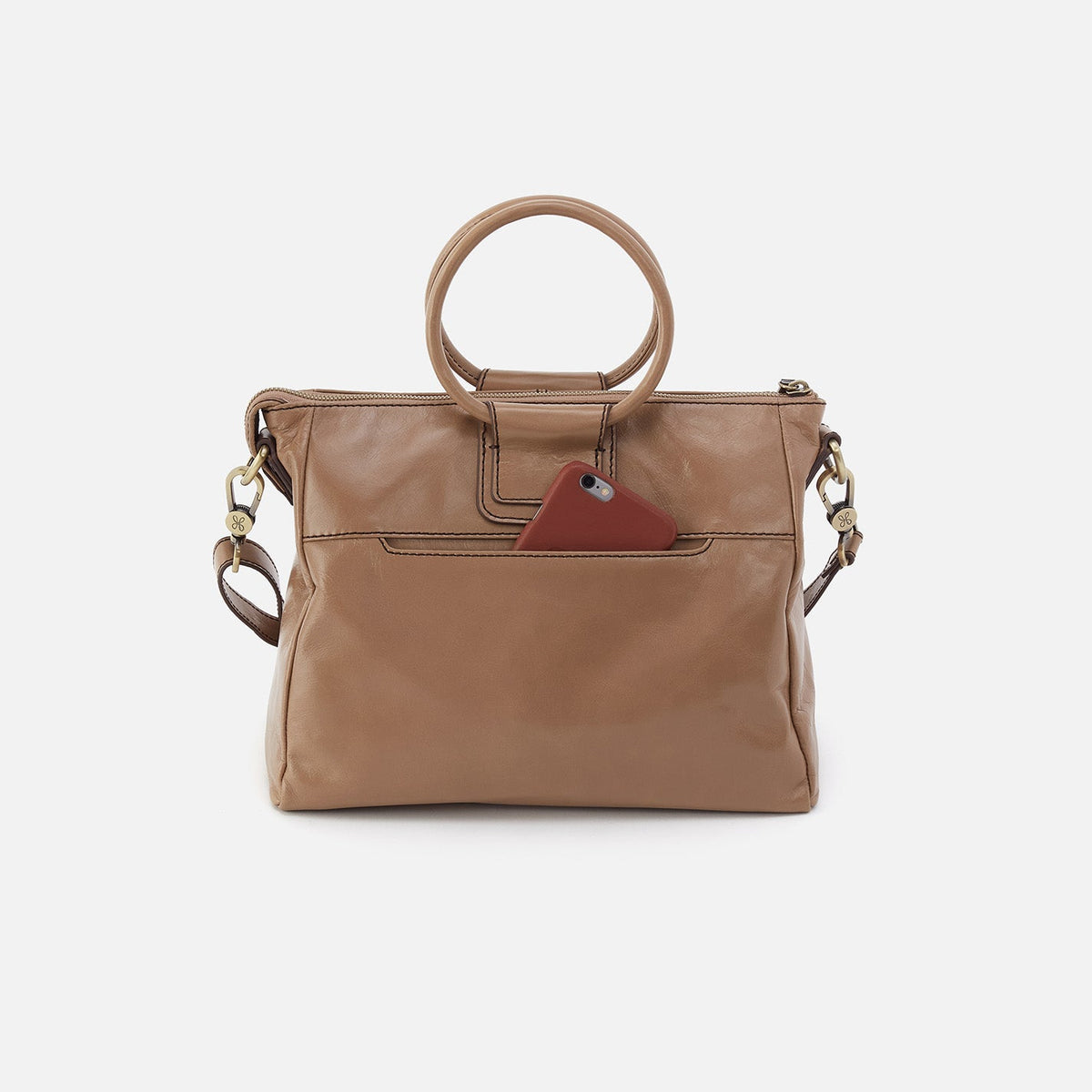 HOBO Recommended - Sheila Medium Satchel In Polished Leather - Cashmere