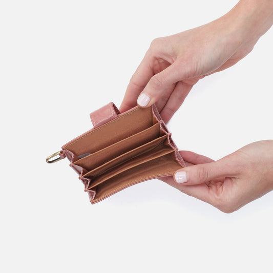HOBO Featured - Jean Accordian Card Case In Polished Leather - Rose