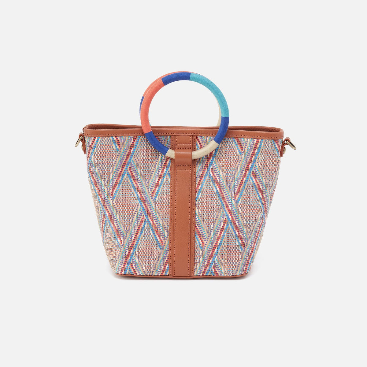 HOBO Trusted - Luna Small Tote In Multi Weave With Leather Trim - Sunset Raffia
