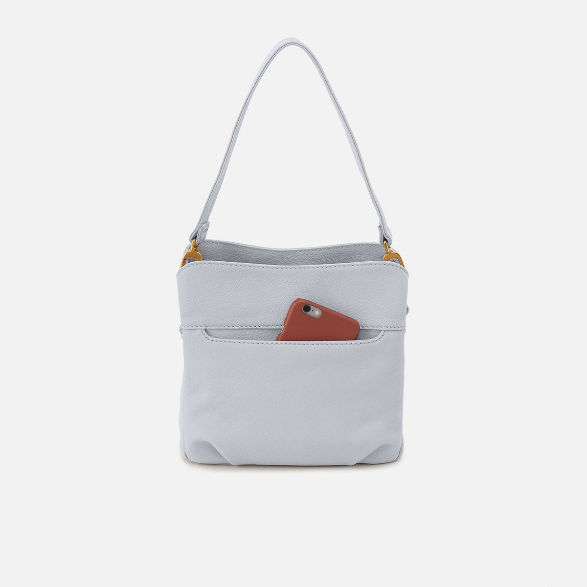 HOBO New - Starr Convertible Shoulder Bag in Pebbled Leather - Blue Pearl