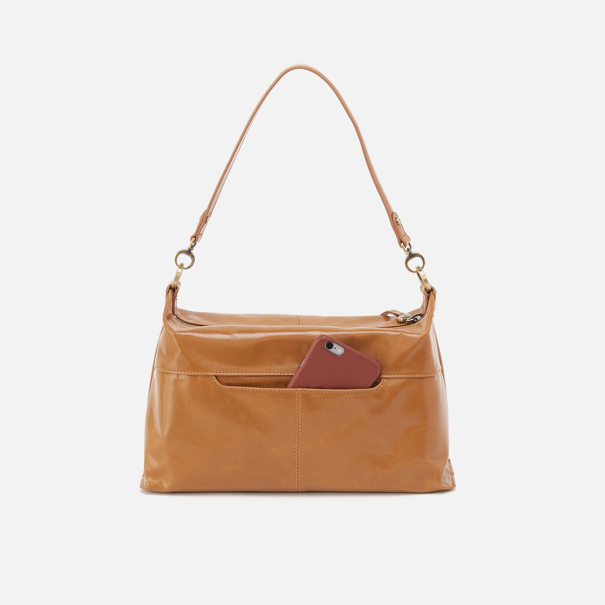 HOBO Essential - Avon Shoulder Bag In Polished Leather - Natural