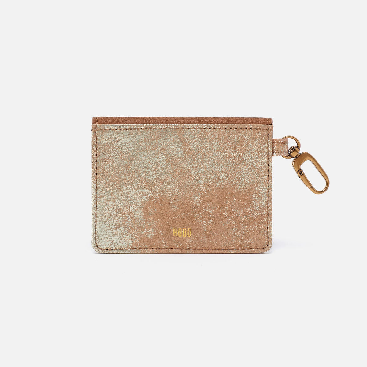 HOBO Top Pick - Tabby Flap Card Case In Metallic Leather - Saddle Stardust