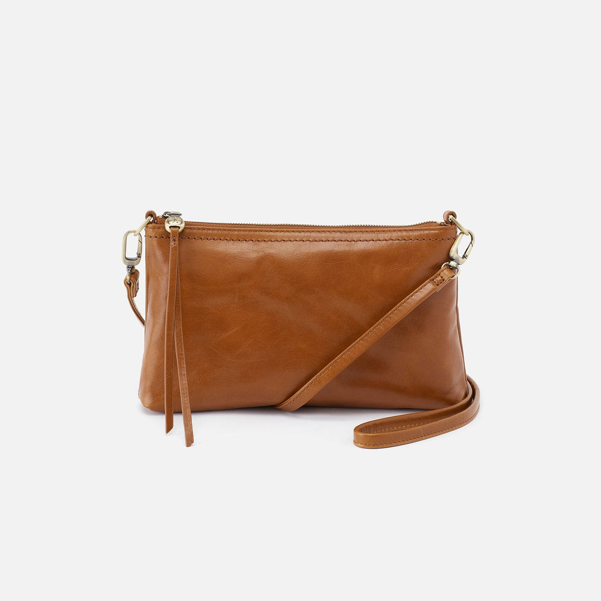 HOBO Everyday - Darcy Crossbody In Polished Leather - Truffle