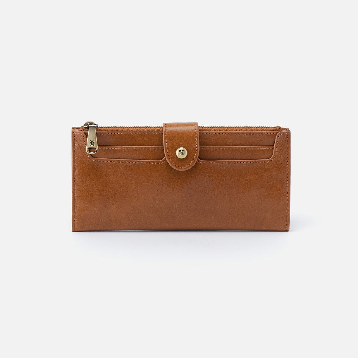 HOBO Everyday - Dunn Continental Wallet In Polished Leather - Truffle