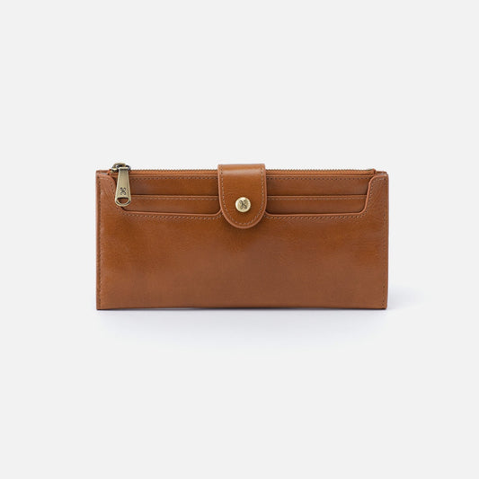 HOBO Everyday - Dunn Continental Wallet In Polished Leather - Truffle