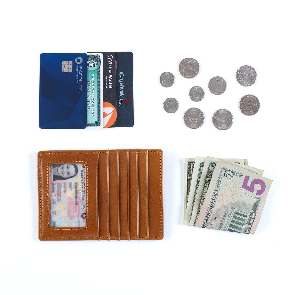 HOBO Smart Buy - Euro Slide Card Case In Polished Leather - Black