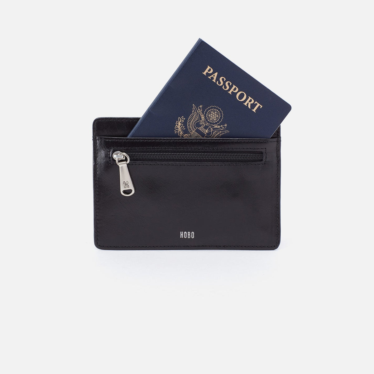 HOBO Smart Buy - Euro Slide Card Case In Polished Leather - Black