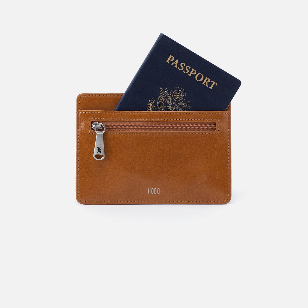 HOBO Sale - Euro Slide Card Case In Polished Leather - Truffle