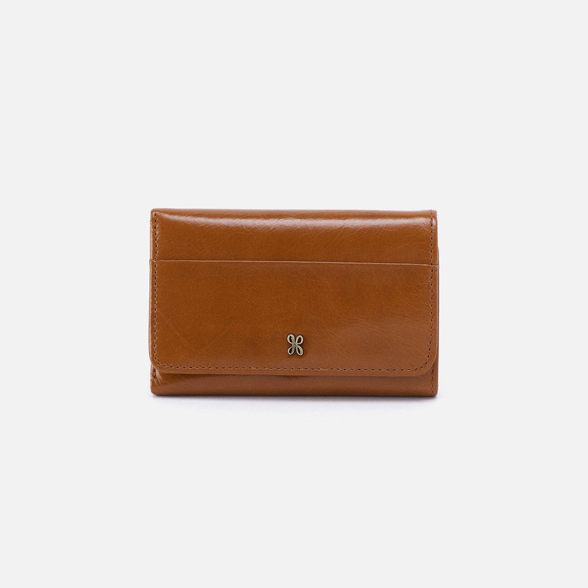 HOBO Recommended - Jill Trifold Wallet In Polished Leather - Truffle