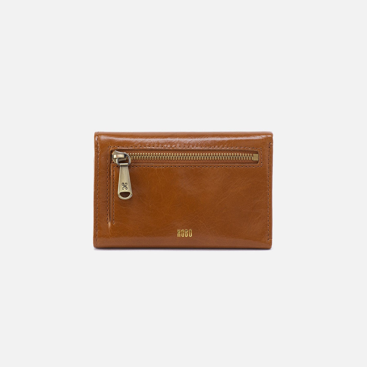 HOBO Recommended - Jill Trifold Wallet In Polished Leather - Truffle