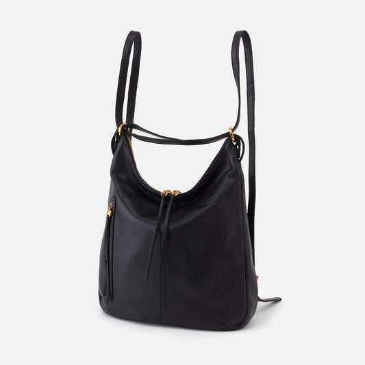 HOBO Classic - Merrin Convertible Backpack In Pebbled Leather - Black