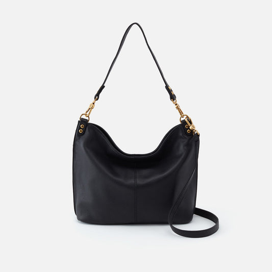 HOBO Latest - Pier Shoulder Bag In Pebbled Leather - Black