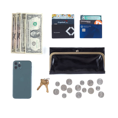 HOBO Value - Rachel Continental Wallet In Polished Leather - Black