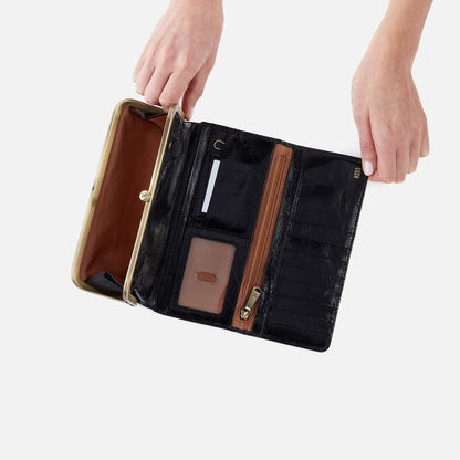 HOBO Value - Rachel Continental Wallet In Polished Leather - Black