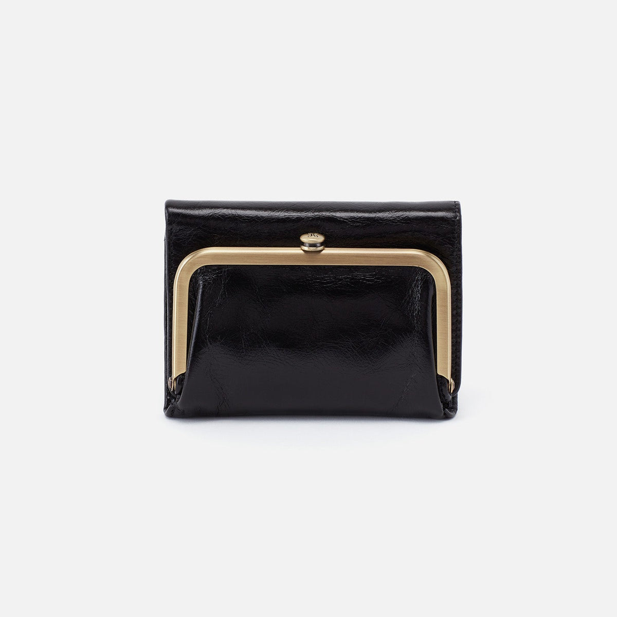 HOBO Customer Favorite - Robin Compact Wallet In Polished Leather - Black
