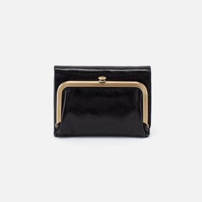 HOBO Customer Favorite - Robin Compact Wallet In Polished Leather - Black