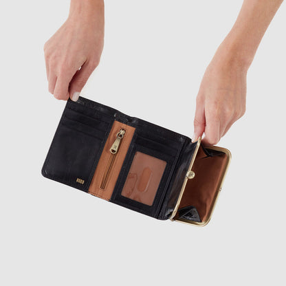 HOBO Customer Favorite - Robin Compact Wallet In Polished Leather - Black