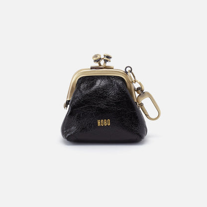 HOBO New - Run Frame Pouch In Polished Leather - Black