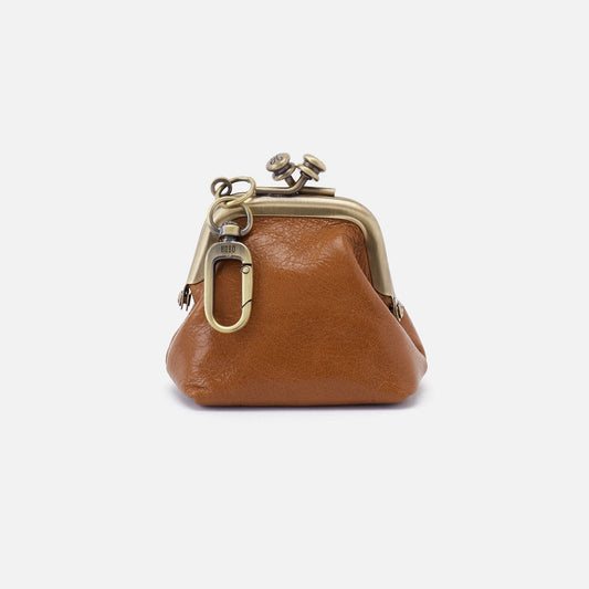 HOBO Classic - Run Frame Pouch in Polished Leather - Truffle