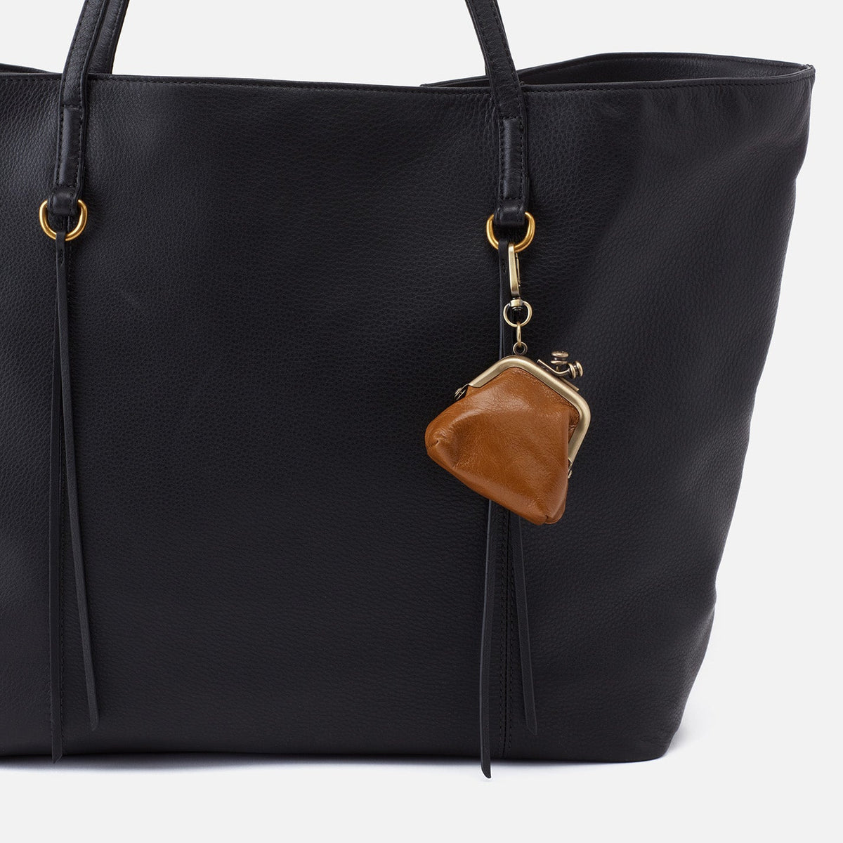 HOBO Classic - Run Frame Pouch in Polished Leather - Truffle