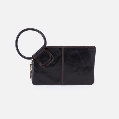 HOBO Deals - Sable Wristlet In Polished Leather - Black