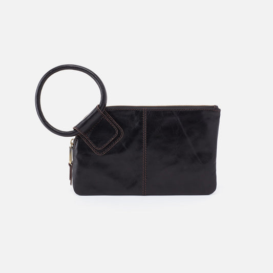 HOBO Deals - Sable Wristlet In Polished Leather - Black