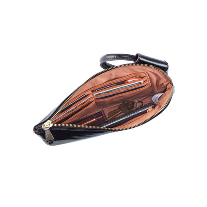 HOBO Deals - Sable Wristlet In Polished Leather - Black