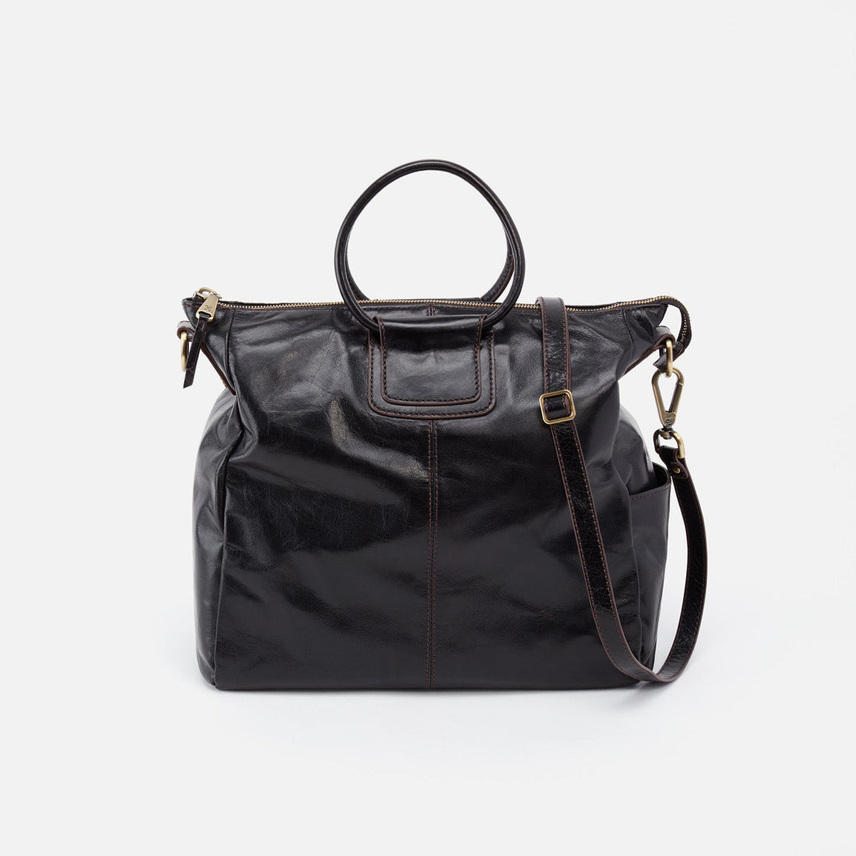 HOBO Value - Sheila Large Satchel In Polished Leather - Black
