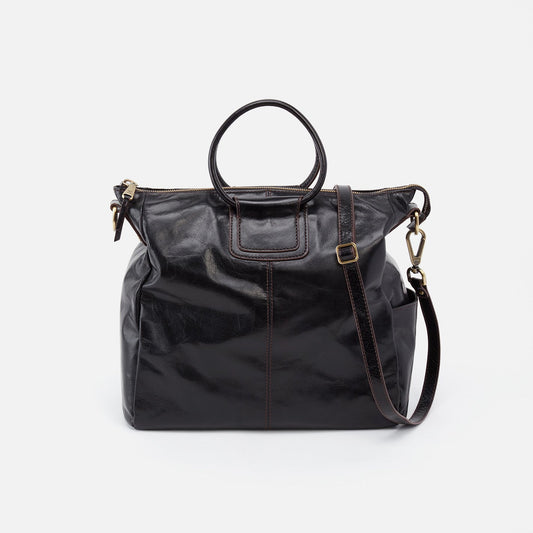 HOBO Value - Sheila Large Satchel In Polished Leather - Black