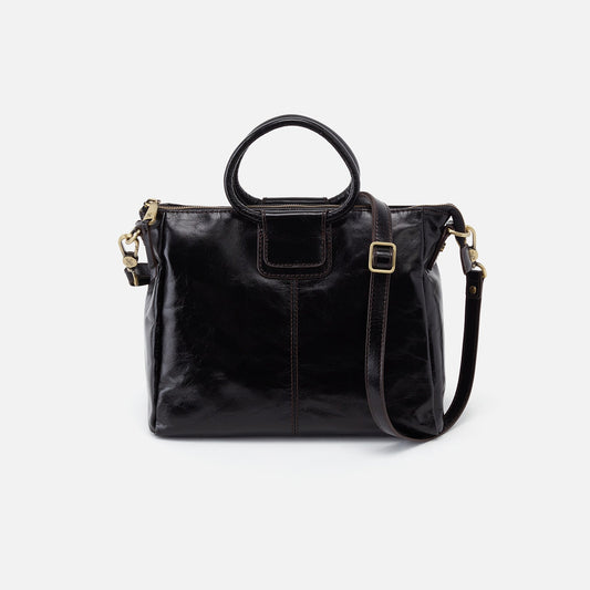 HOBO Premium - Sheila Medium Satchel In Polished Leather - Black