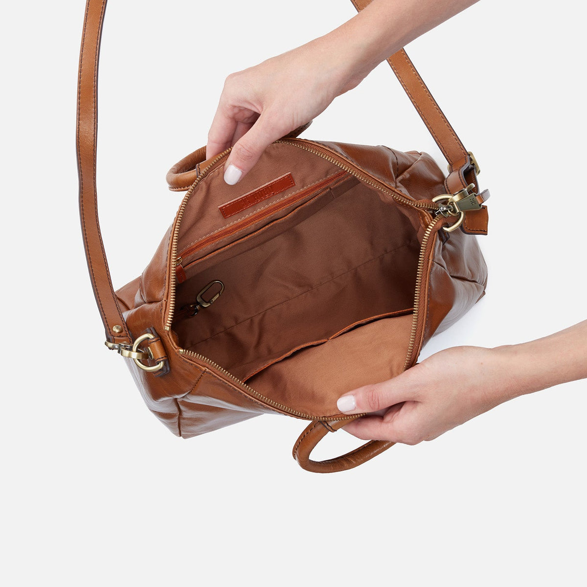 HOBO Hot Sale - Sheila Medium Satchel In Polished Leather - Truffle