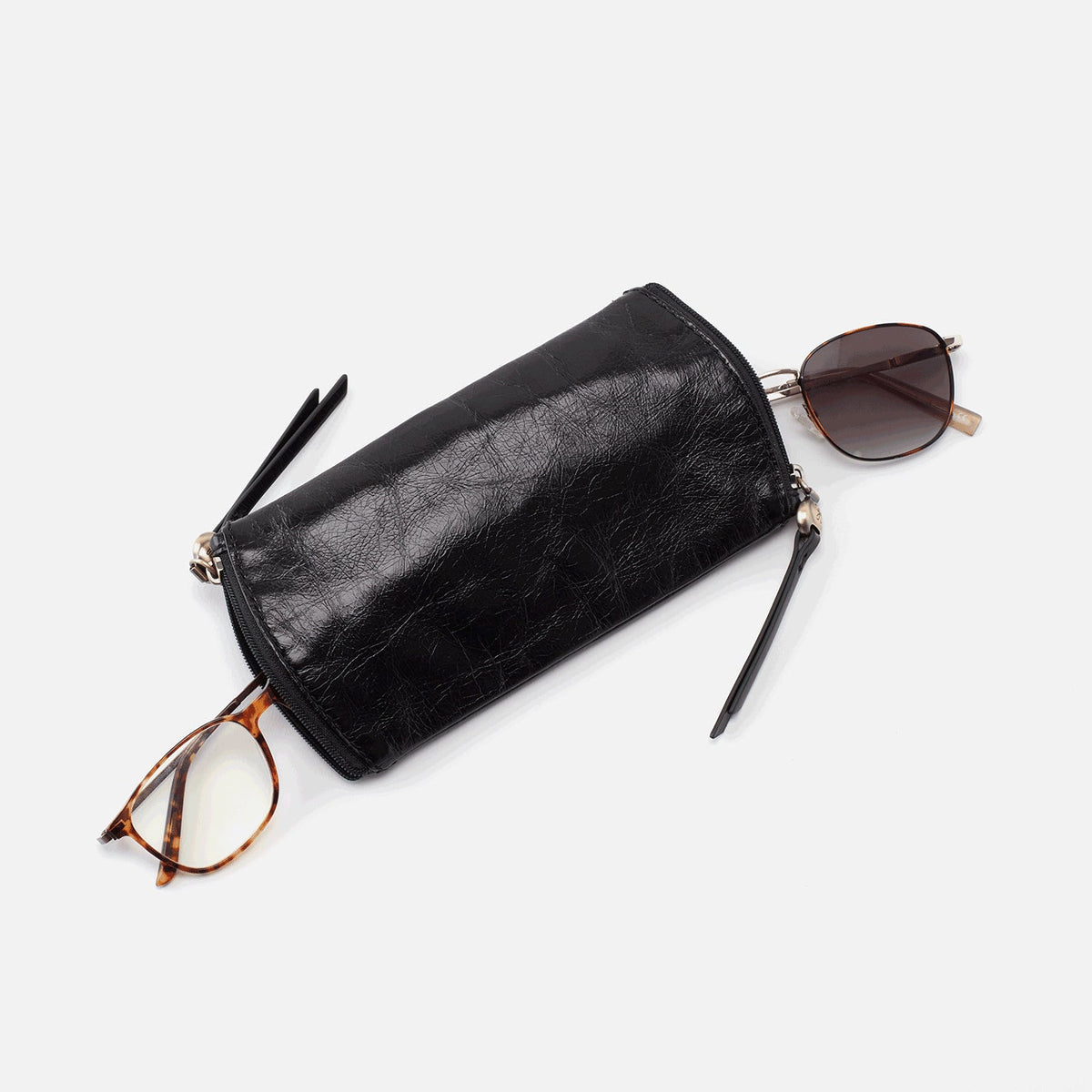 HOBO Best Price - Spark Double Eyeglass Case In Polished Leather - Black