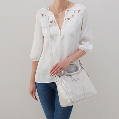HOBO Everyday - Sheila Medium Satchel In Metallic Leather - Silver
