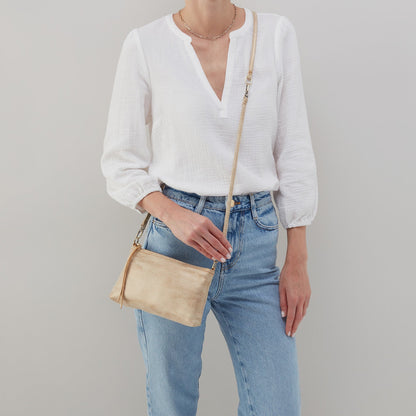 HOBO Hot Sale - Darcy Crossbody In Metallic Leather - Gold Leaf