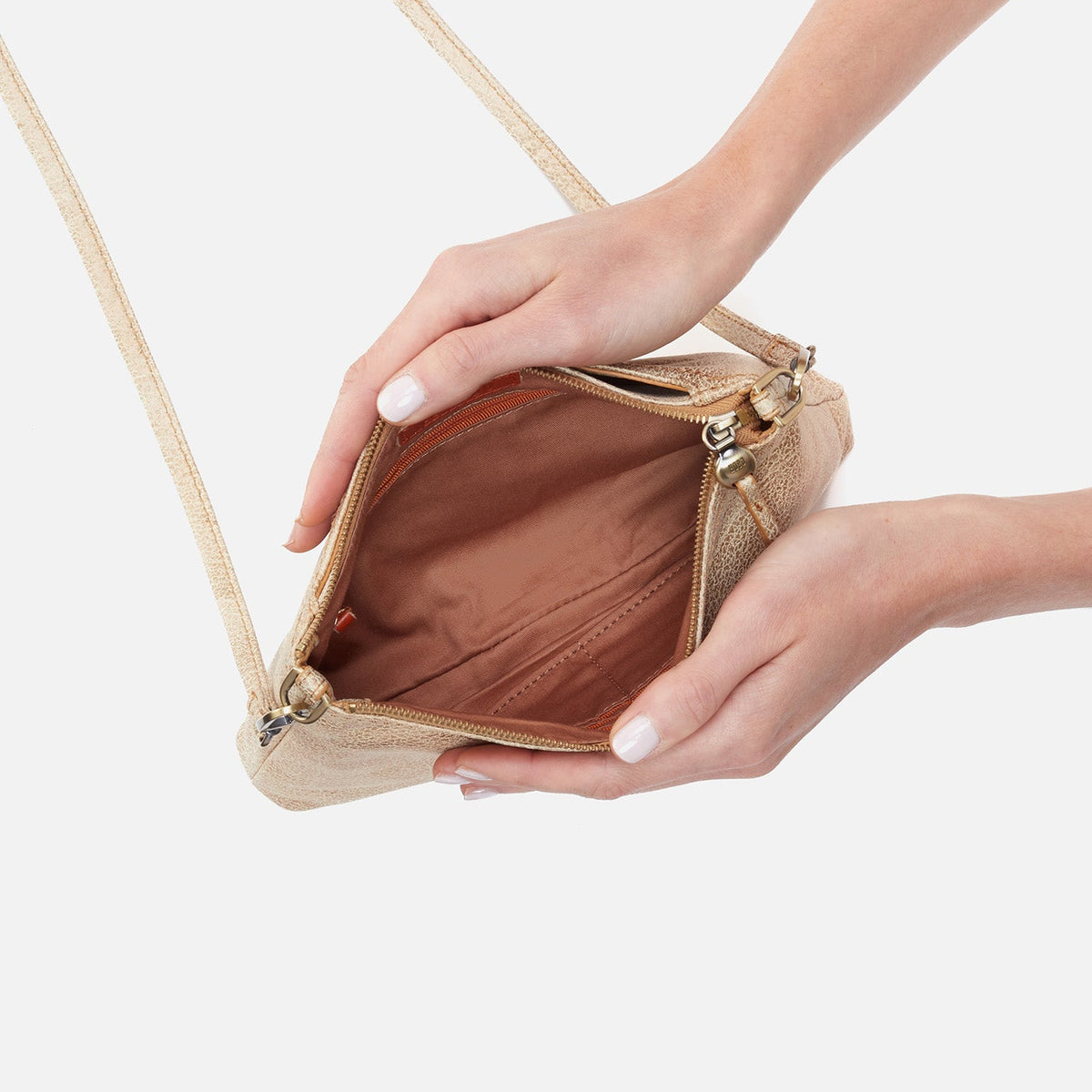 HOBO Hot Sale - Darcy Crossbody In Metallic Leather - Gold Leaf