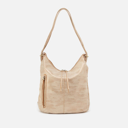 HOBO Featured - Merrin Convertible Backpack In Metallic Leather - Gold Leaf
