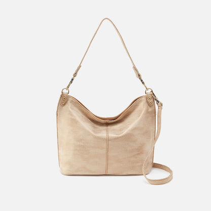 HOBO Premium - Pier Shoulder Bag in Metallic Leather - Gold Leaf