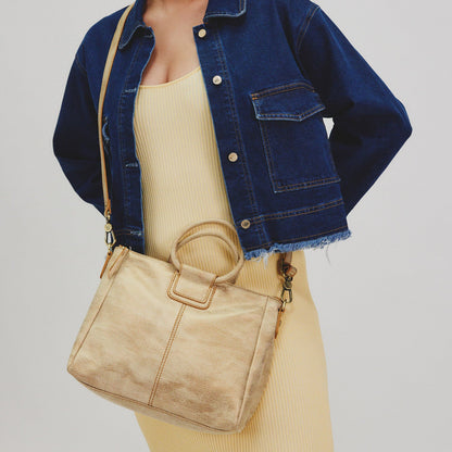 HOBO Exclusive - Sheila Medium Satchel In Metallic Leather - Gold Leaf