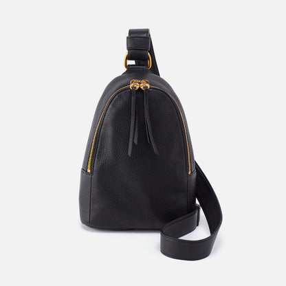 HOBO Latest - Fern Sling In Pebbled Leather - Black