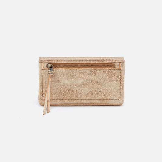 HOBO Customer Favorite - Lumen Continental Wallet In Metallic Leather - Gold Leaf