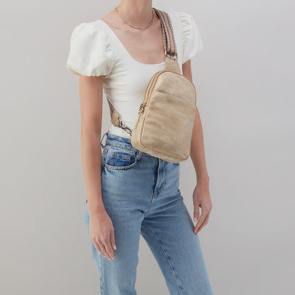 HOBO Sale - Cass Sling in Metallic Leather - Gold Leaf