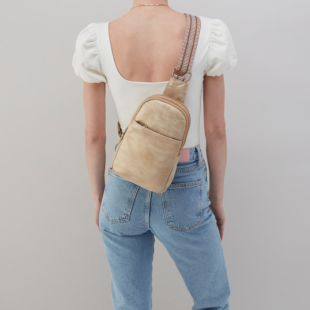 HOBO Sale - Cass Sling in Metallic Leather - Gold Leaf