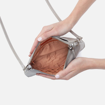 HOBO Best Price - Darcy Crossbody In Polished Leather - Light Grey