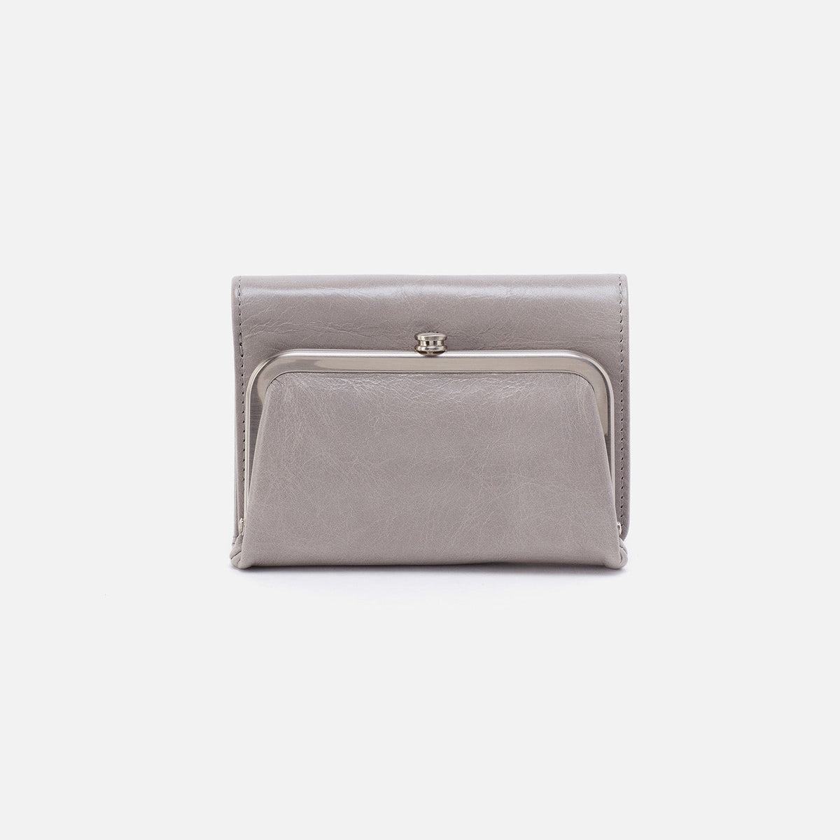 HOBO Best Seller - Robin Compact Wallet In Polished Leather - Light Grey