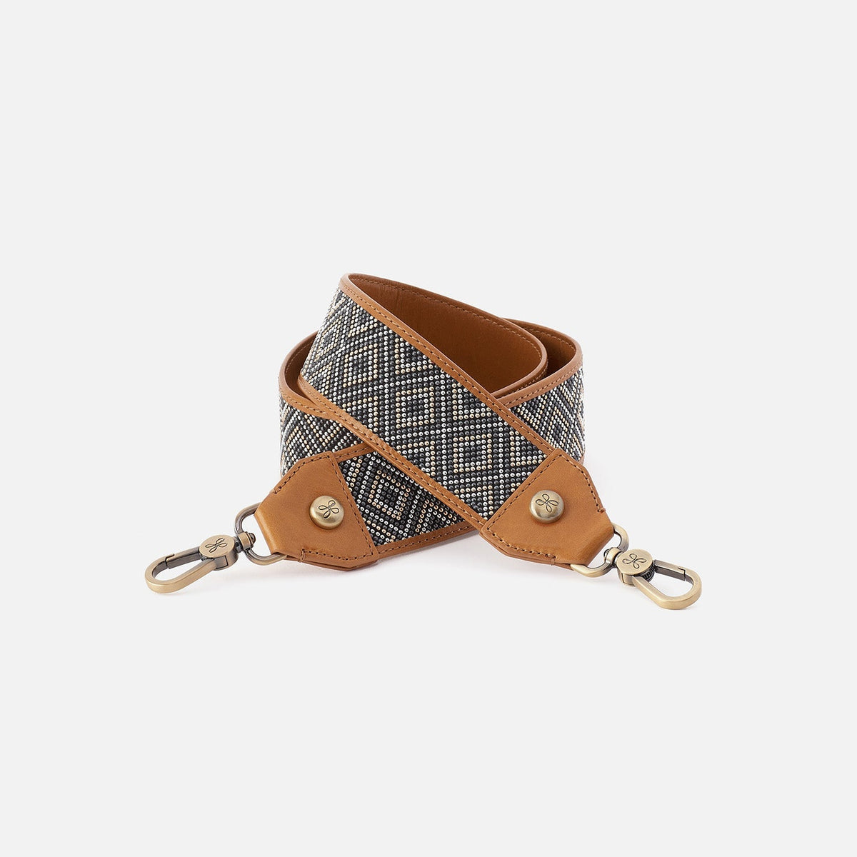 HOBO Best Price - Beaded Guitar Strap In Polished Leather - Natural