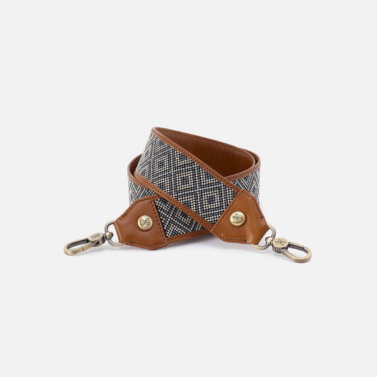 HOBO Great Value - Beaded Guitar Strap In Polished Leather - Truffle